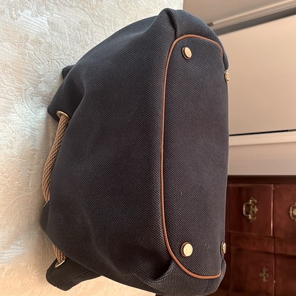 Michael Kors Navy/Brown Canvas Marina Drawstring EUC Ask questions - Picture 9 of 14